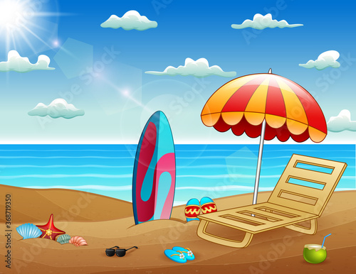 Illustration of Summer beach background