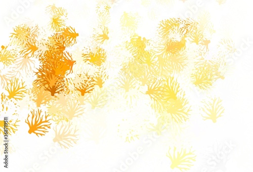 Light Orange vector abstract design with leaves.