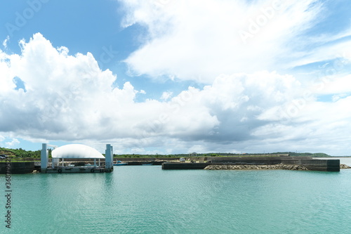 Okinawa,Japan-July 21, 2020: Shimajiri Fishing Port in Miyako island, Okinawa, Japan
 photo