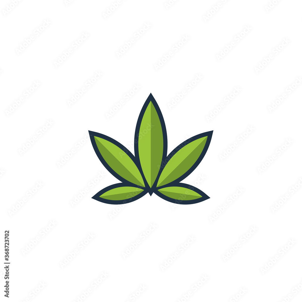 simple cannabis pot leaf clip art for cbd hemp marijuana icon logo design