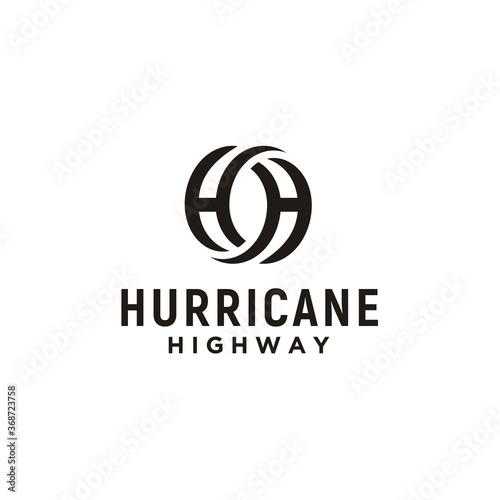 Initial Letter H HH Monogram logo design with circular rotation circle shape form