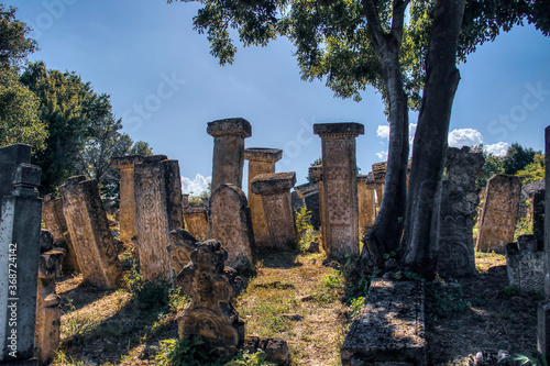 Serbia - Tombstones at the Ancient Bogomil Cemetery (a Christian neo-Gnostic religious and political sect founded in Bulgaria at 10th century, in free translation means 