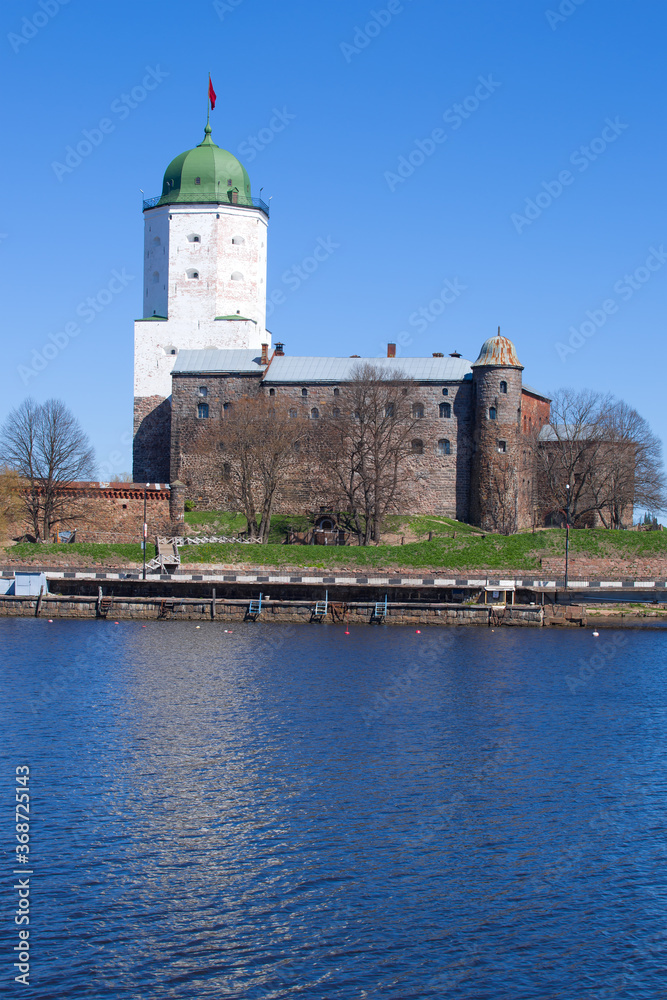 Vyborg castle on a sunny May day. Vyborg, Russia