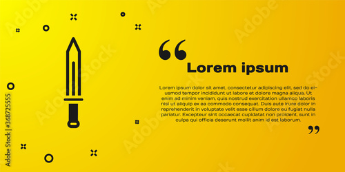 Black Medieval sword icon isolated on yellow background. Medieval weapon. Vector.