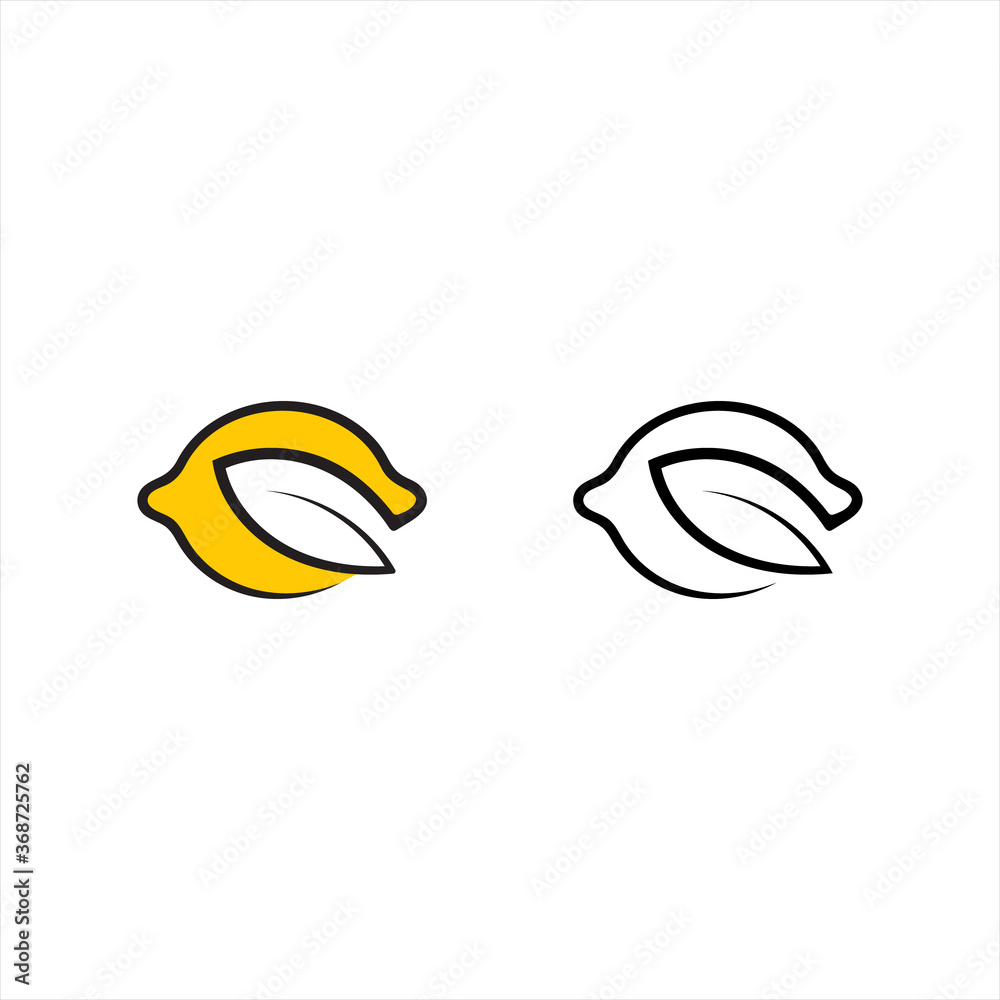 lemon leaf vector design template lemon leaf vector design template