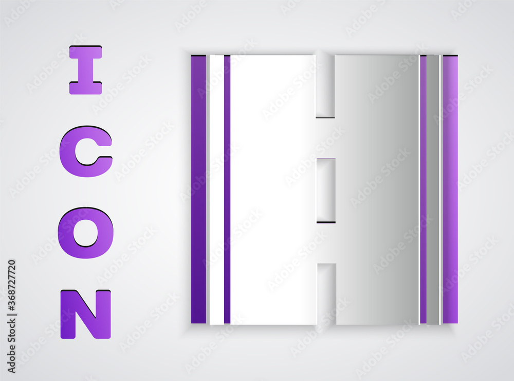 Paper cut Road icon isolated on grey background. Paper art style. Vector.