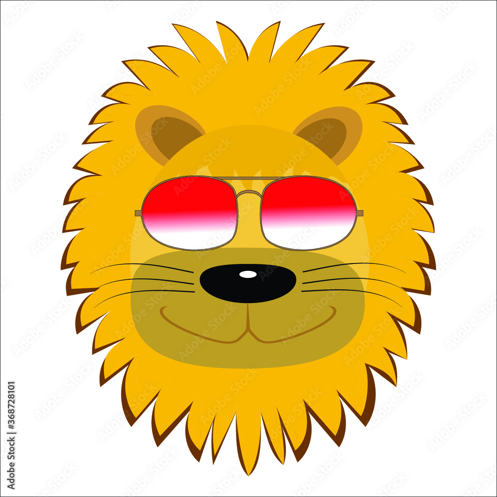 animals with sunglasses drawing in cartoon vector