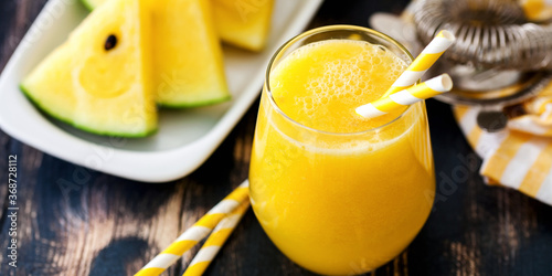 Smoothie from yellow watermelon