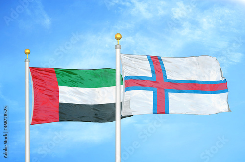 United Arab Emirates and Faroe Islands two flags