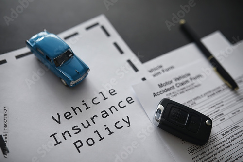 Documents for vehicle insurance. Car insurance policy. Auto insurance policy. Forms for registration of an insurance contract.