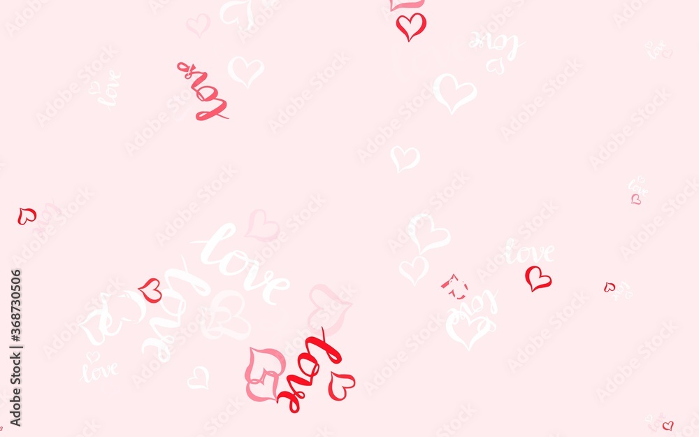 Light Red vector backdrop with sweet hearts.