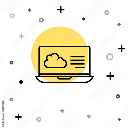 Black line Weather forecast icon isolated on white background. Random dynamic shapes. Vector.