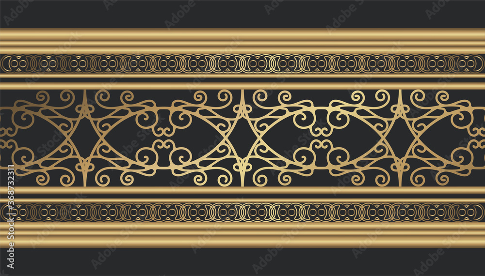 Golden ornamental border Golden ornamental border