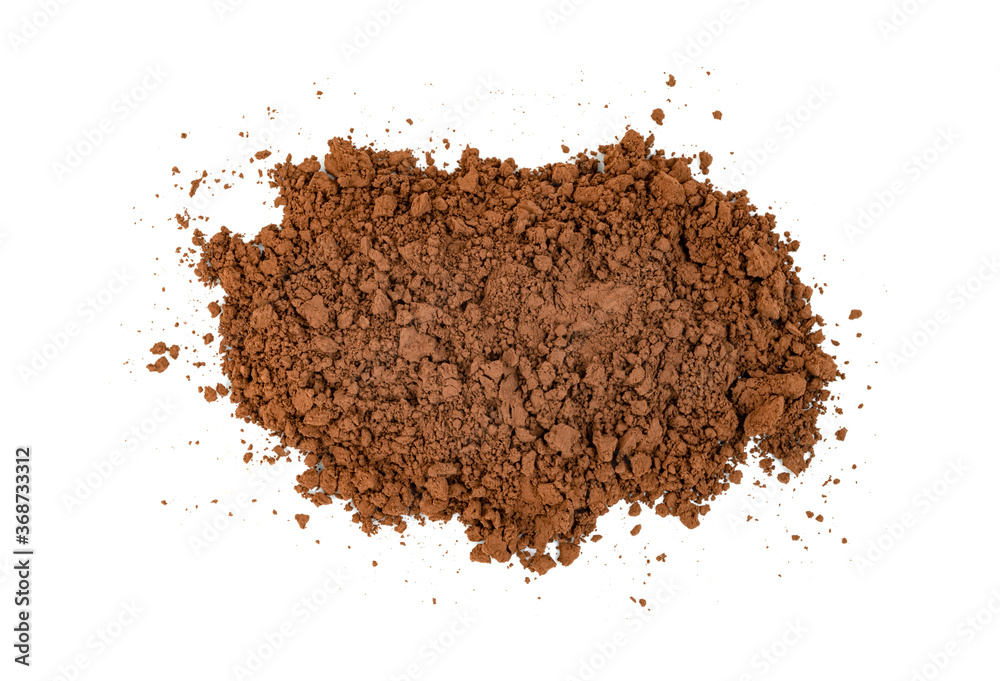 Cocoa powder isolated on white background Cocoa powder isolated on white background