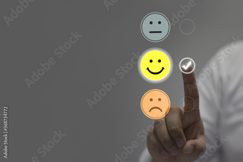 businessman with smiley face photo