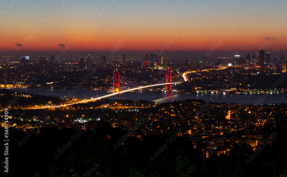 Fototapeta premium 15 July Martyrs Bridge in Istanbul, Turkey