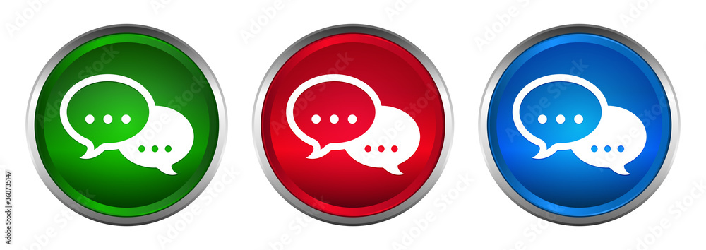 Talk bubble icon supreme round button set design illustration Talk bubble icon supreme round button set design illustration