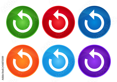 Refresh arrow icon super round button set glass design