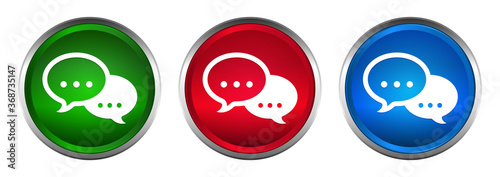 Talk bubble icon supreme round button set design illustration