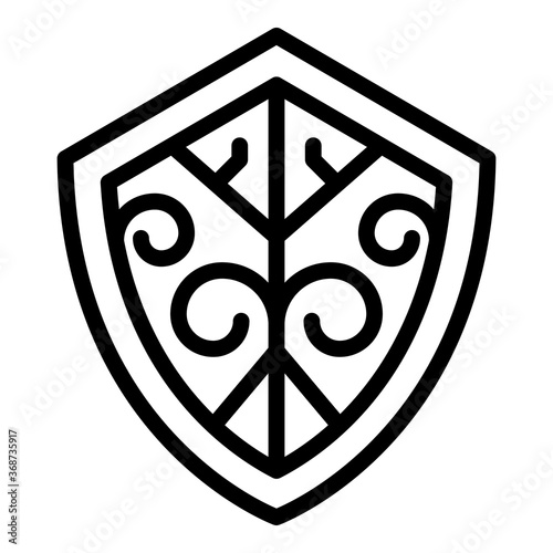 Blacksmith shield icon. Outline blacksmith shield vector icon for web design isolated on white background