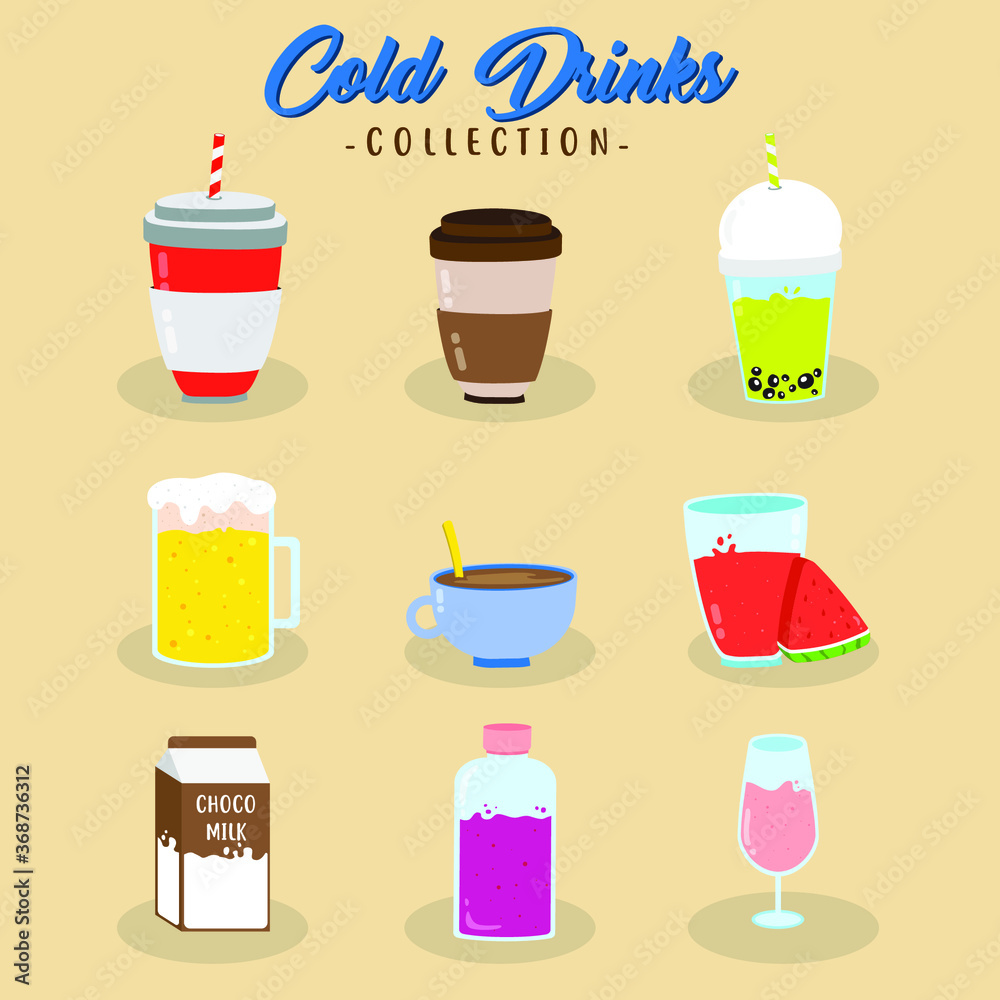 fresh various cold drink vector design collection, can be use to make poster fresh various cold drink vector design collection, can be use to make poster