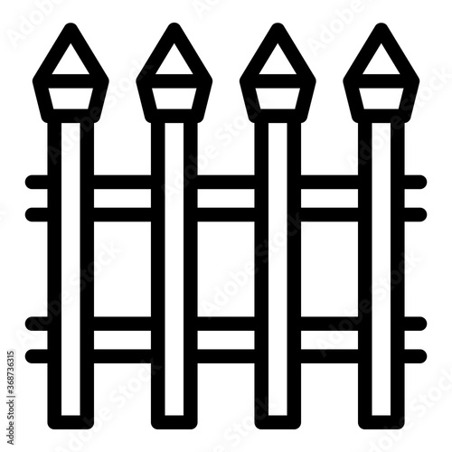 Blacksmith metal fence icon. Outline blacksmith metal fence vector icon for web design isolated on white background