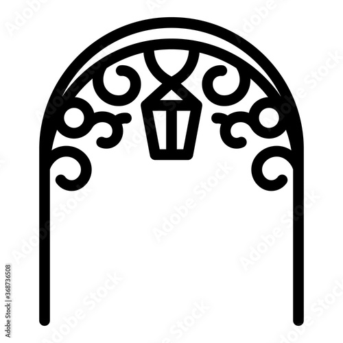Blacksmith metal park arch icon. Outline blacksmith metal park arch vector icon for web design isolated on white background