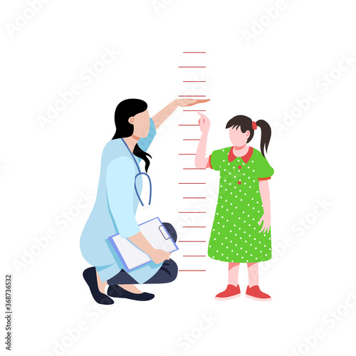 Doctor Measuring Little Girl Height