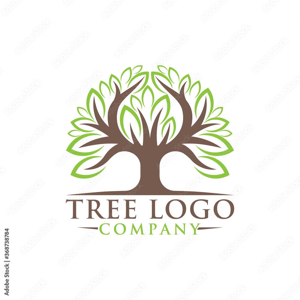 Tree Logo design vector illustration. Abstract Tree Logo vector in creative design concept for nature, agriculture and farm business. Tree Logo, icon, sign and symbol vector design illustration.