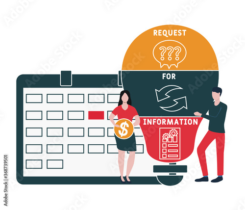 Flat design with people. RFI - Request For Information. business concept.Vector illustration for website banner, marketing materials, business presentation, online advertising.