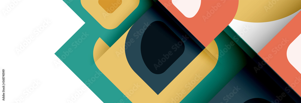 Set of vector modern geometric abstract backgrounds with repeating abstract round shapes patterns and shadow effects Set of vector modern geometric abstract backgrounds with repeating abstract round shapes patterns and shadow effects