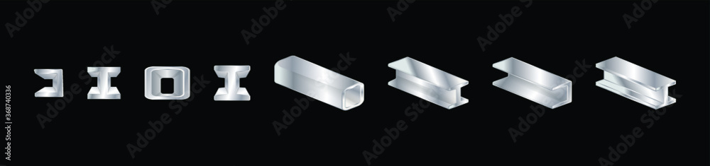custom made wallpaper toronto digitalset of steel beam with various models. vector illustration