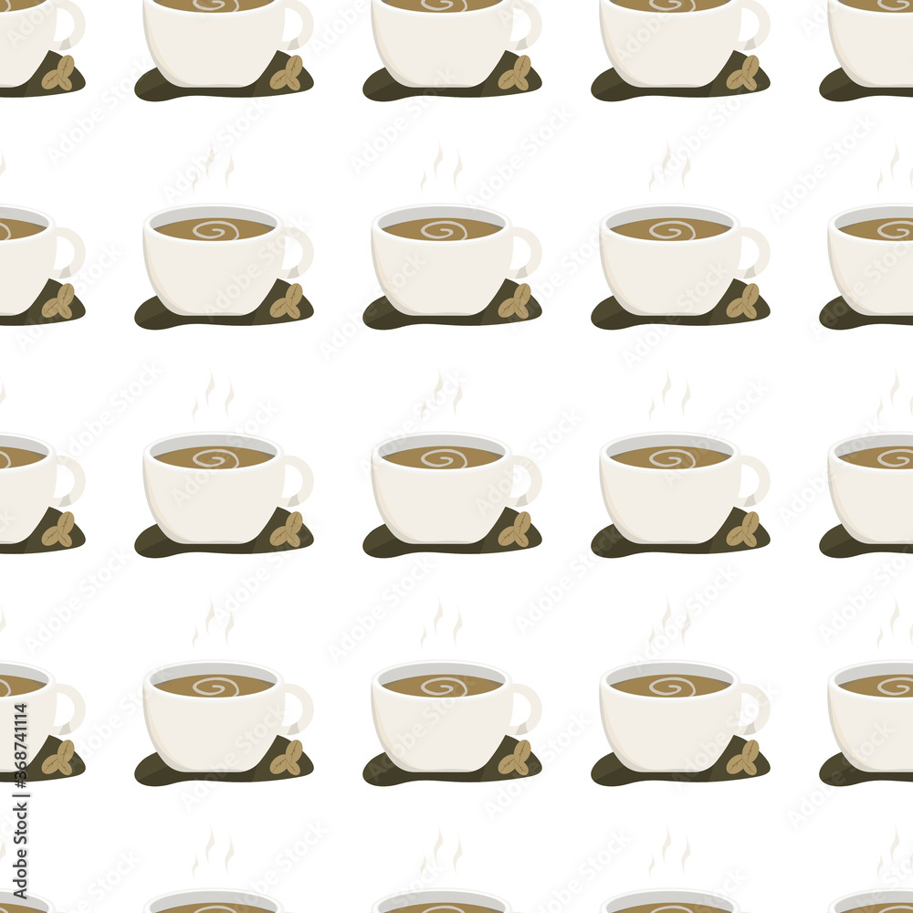 Seamless coffee mug pattern, concept. Start your work day with hot coffee. Seamless coffee mug pattern, concept. Start your work day with hot coffee.