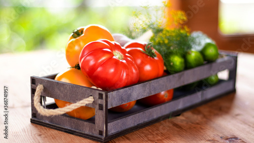 Vegetables tomatoes and cuc...