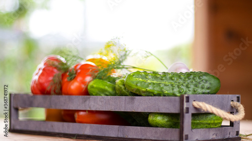 Vegetables tomatoes and cuc...