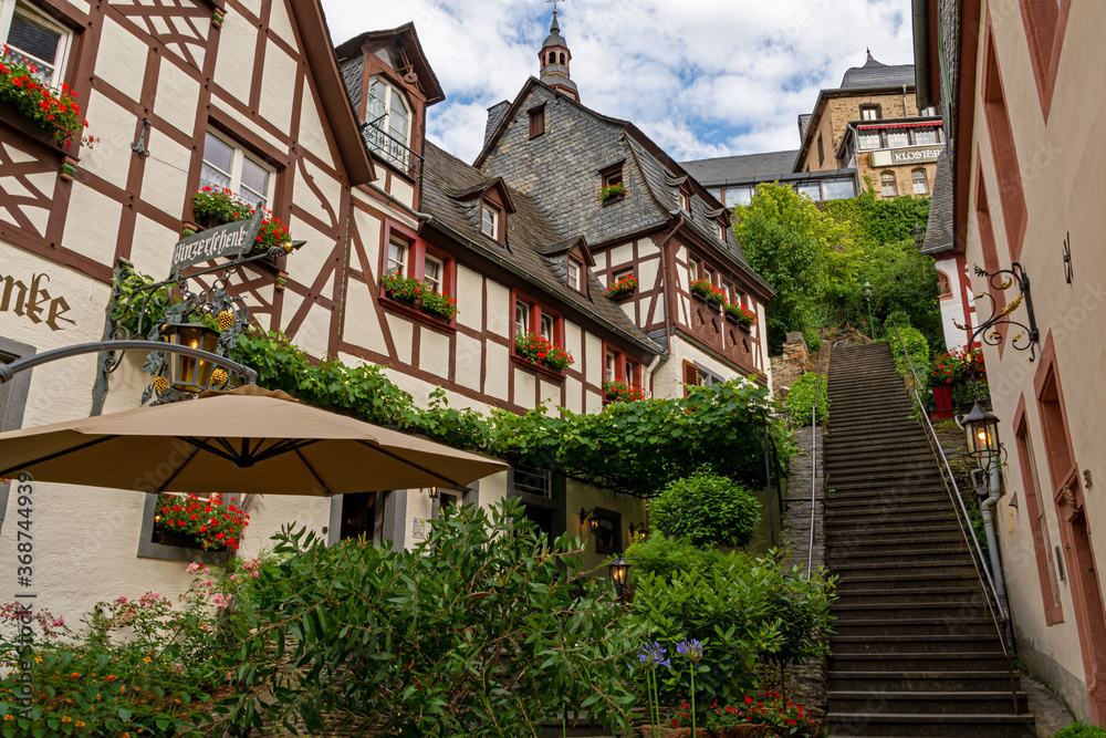 Beilstein, Germany - July 11, 2020: The stairs to the Monastery