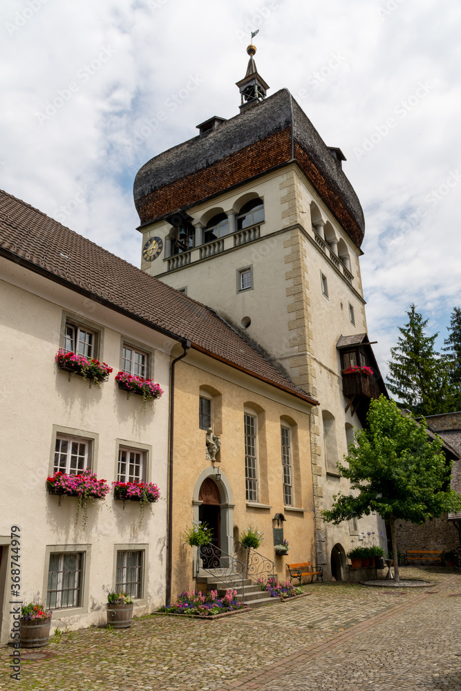 Obraz premium Bregenz, Austria - June 28, 2020: Martinsturm in the Upper Town