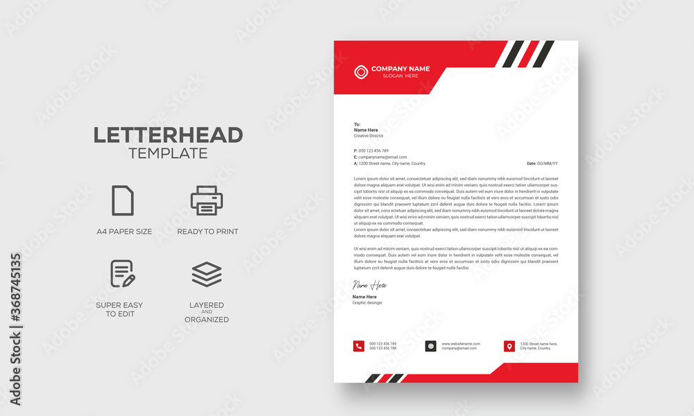 Abstract business letterhead template design vector