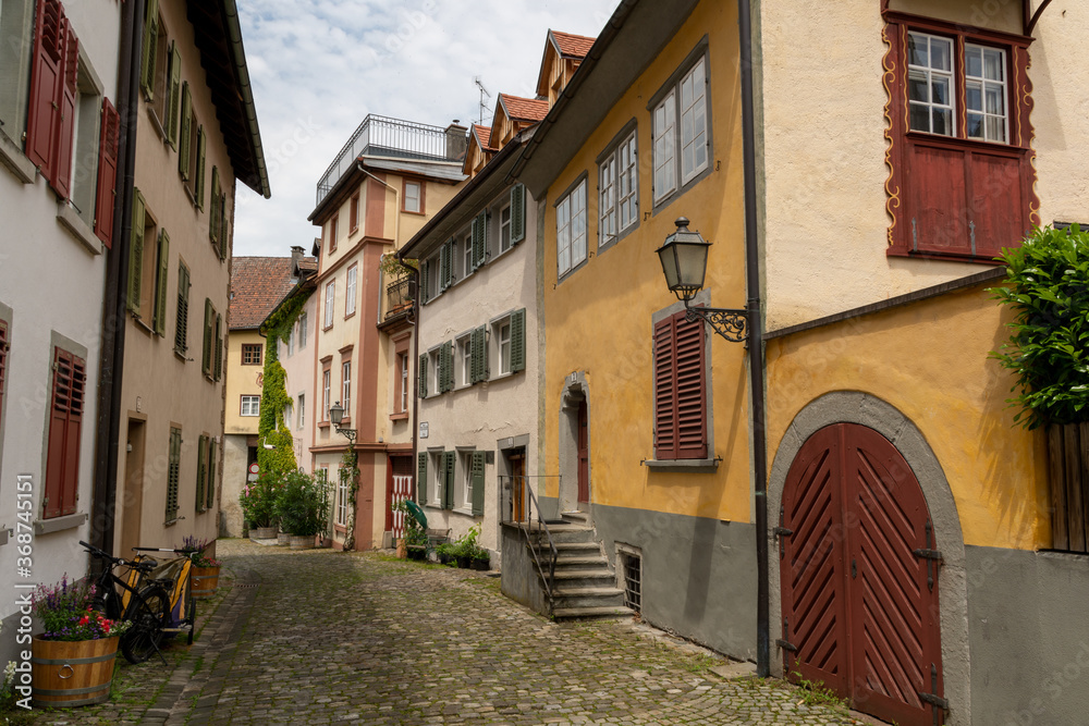 Fototapeta premium Bregenz, Austria - June 28, 2020: The Upper Town of Bregenz