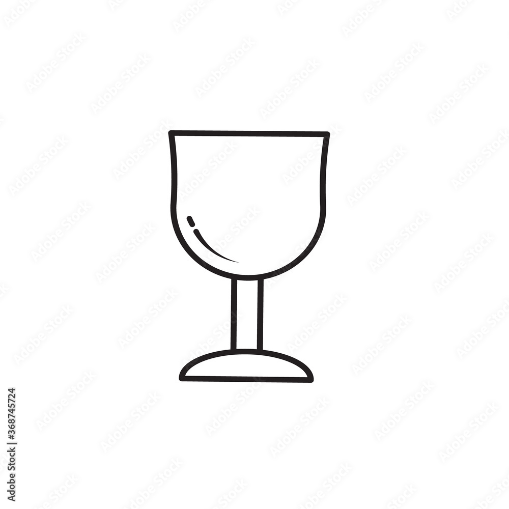 Wine glass line icon vector