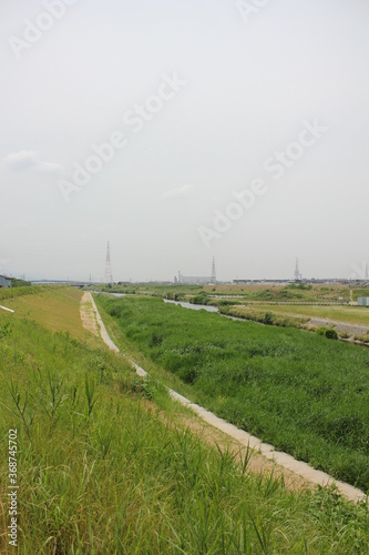 河川敷、River