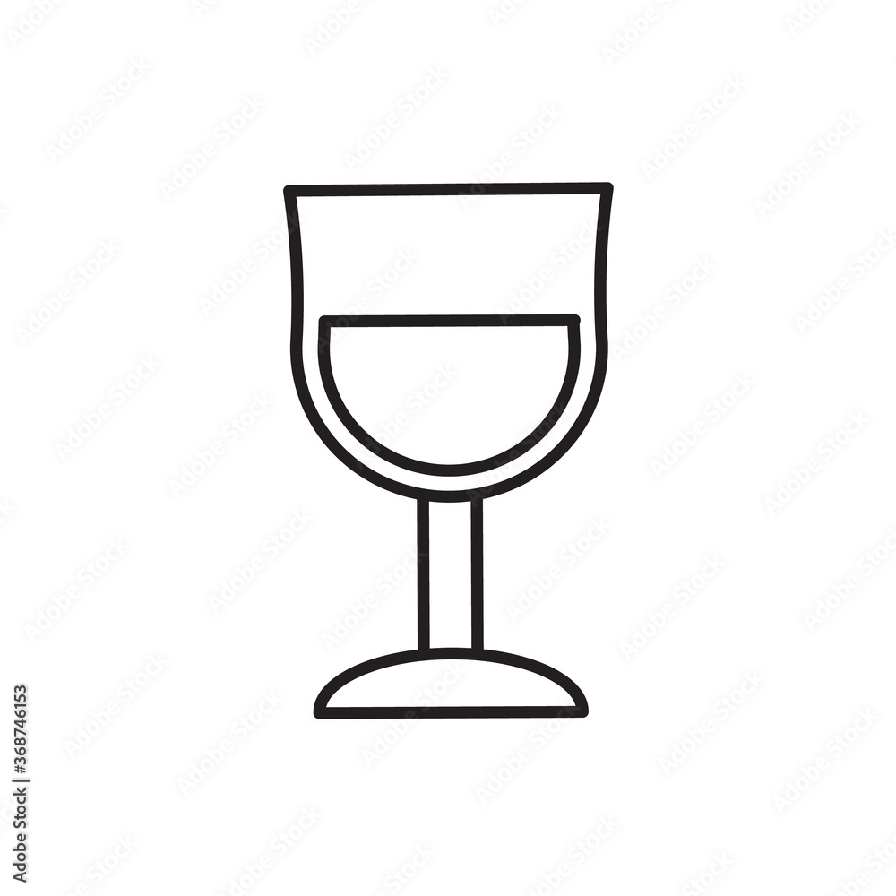 Wine glass line icon vector Wine glass line icon vector