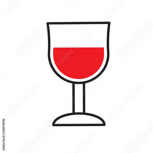 Wine glass icon vector