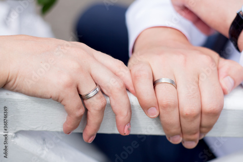 Hand with wedding rings 