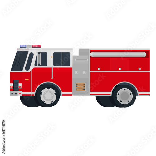 Fire engine. Red fire truck, vector illustration