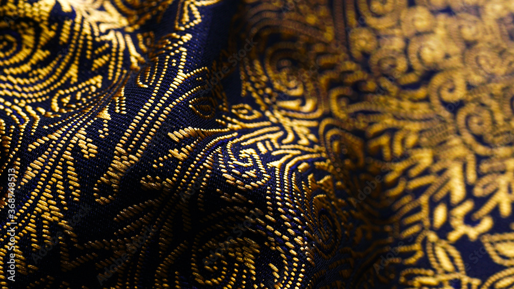Decorative pattern of fabric in the Thai traditional style on the fabric.