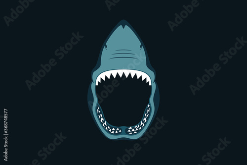Jaw of Great White Shark from the Deep Dark Blue