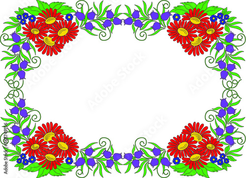 Hungarian beautiful folk art, floral decoration beautiful flower illustration 