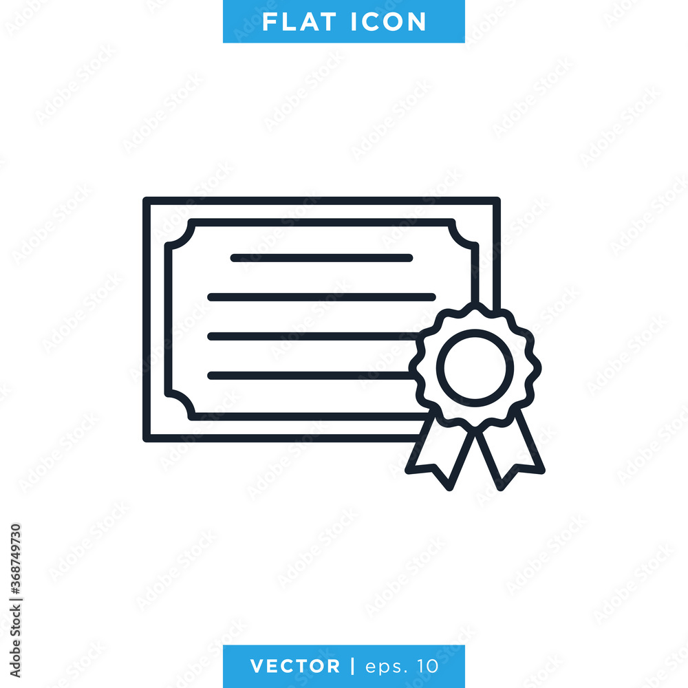 Certificate Icon Vector Design Template. Editable Stroke. Certificate Icon Vector Design Template. Editable Stroke.