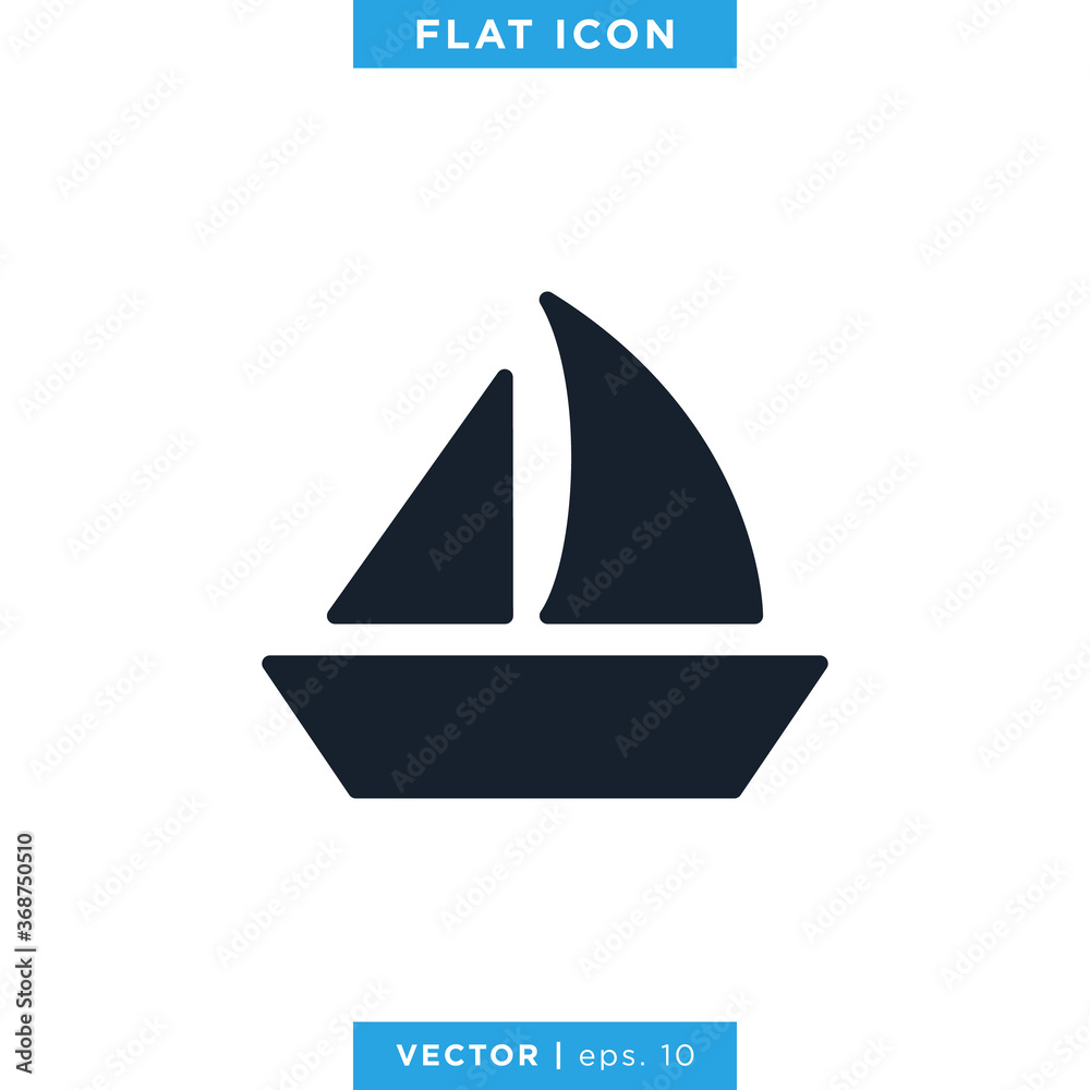 Sailboat Icon Vector Design Template. Sailboat Icon Vector Design Template.